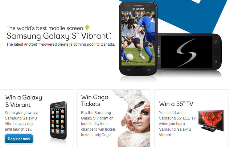 Bell Canada doles out free Samsung Galaxy S too 1