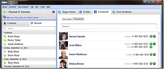 SkypeFacebookIntegration