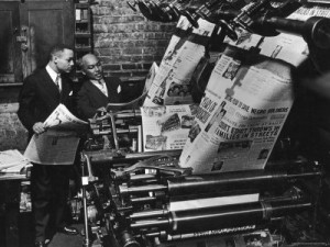 coster gordon newspaper founder robert s abbott checking printing press at the african american newspaper