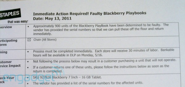 1000 faulty BlackBerry PlayBooks recalled by RIM 1 recall